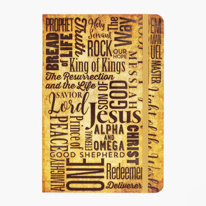 This Dot matrix notebook with the names of Jesus is perfect for creative visual planning, bullet journaling, sketching, design work, writing, and much more