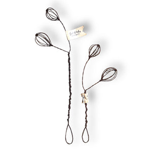 One large and small stem of handmade wire berry sprigs