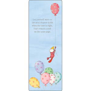 Twigseed bookmark with the words "Let yourself move to the next chapter in life when the time is right. Don't remain stuck on the same page'.