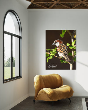 Sparrow on Ginkgo by Brian Kowald