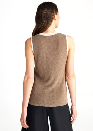 Rear view of the sleeveless Levity top from Shanty