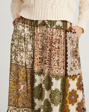 Close up view of our Midas skirt with the Paisley Gardens design