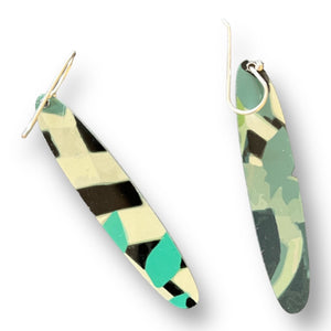 Reverse image of Tropical Garden design Art Drop earrings