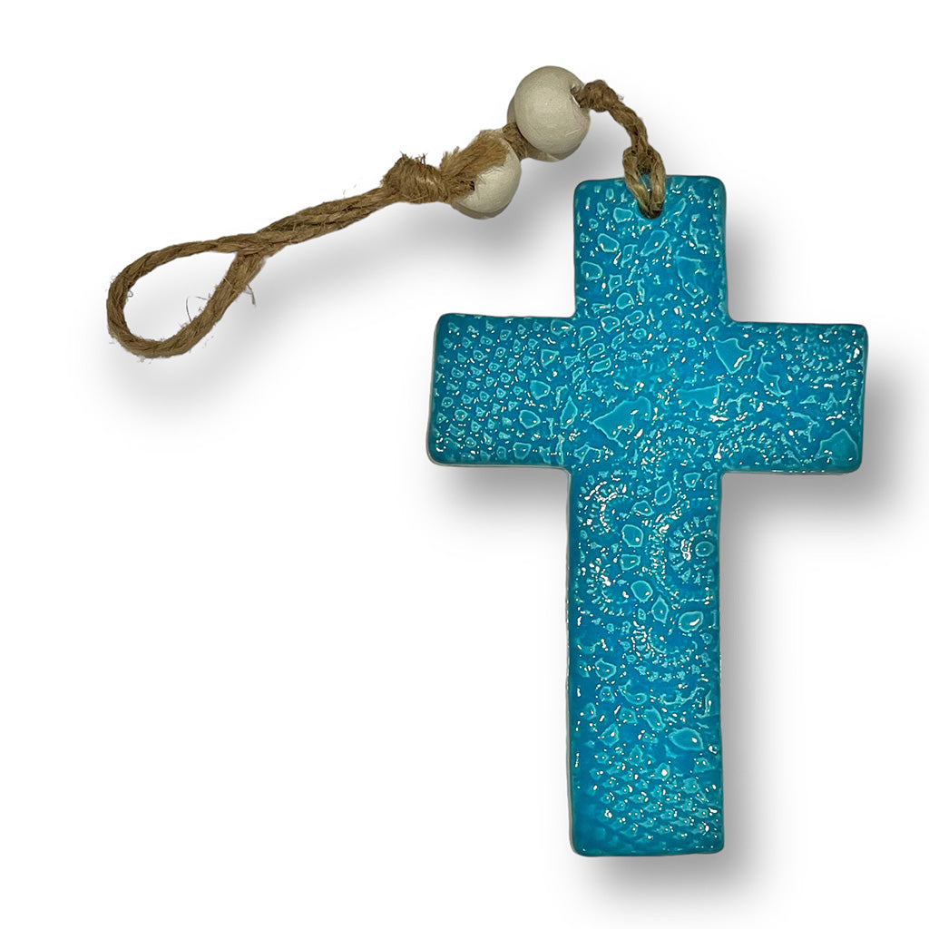 Medium sized ceramic heart in turquoise to hang on wall