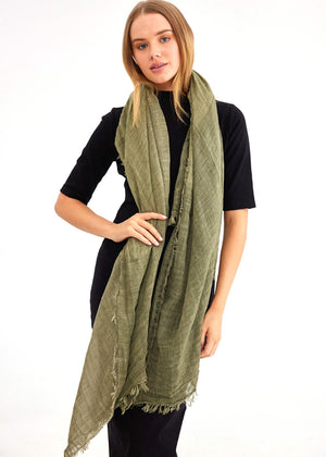 This scarf from Holiday is made os cotton and viscose in olive colour