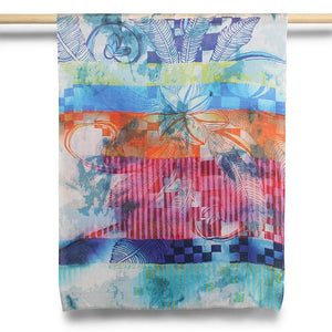 This multi coloured micro modal scarf from DLUX has a lovely feather and flower pattern running through it