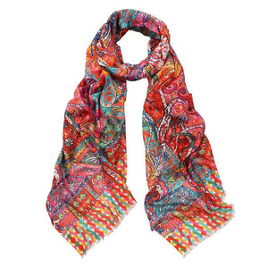 The Valli Paisley scarf from DLUX is made from silk and modal