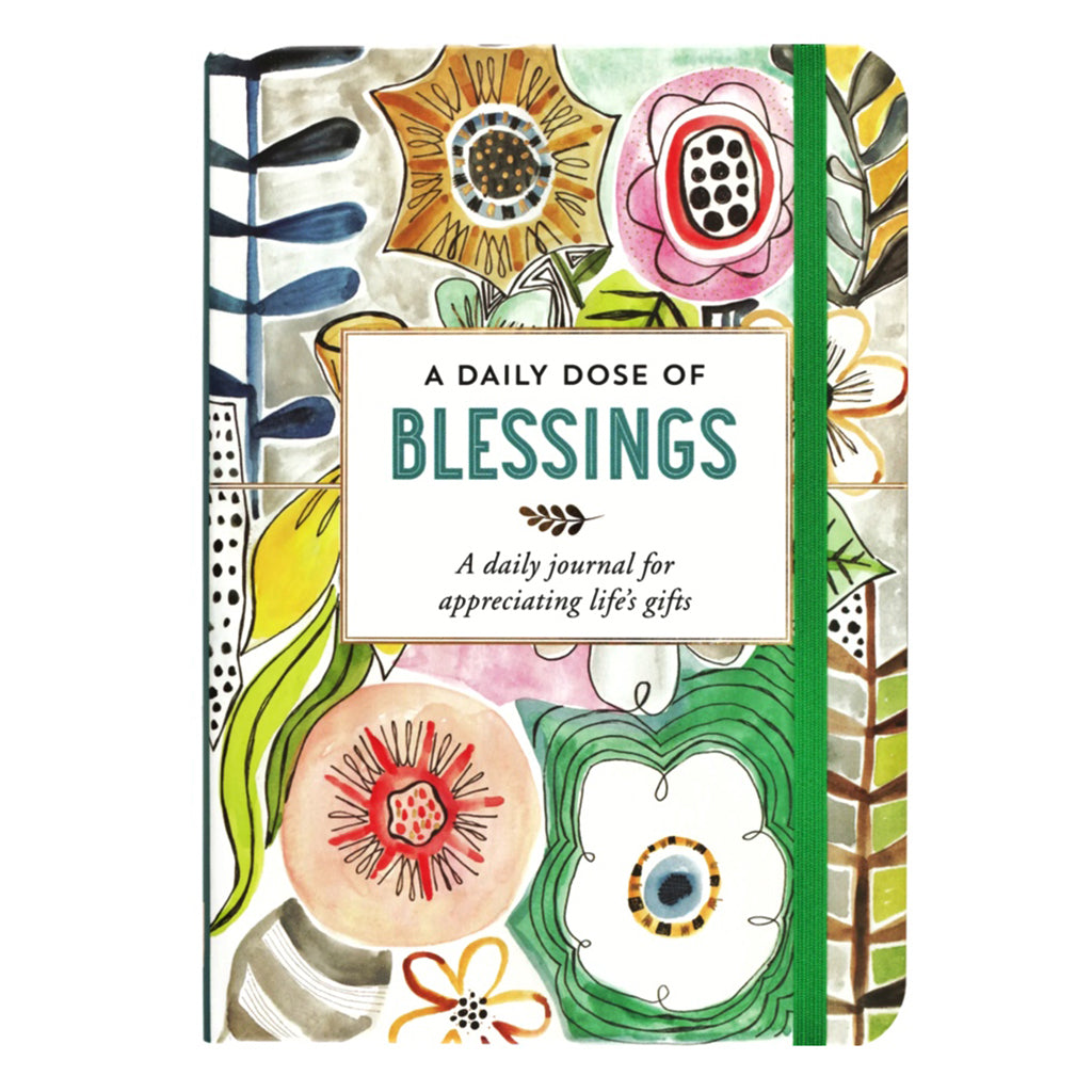 Vibrant floral cover design is enhanced with gold foil accents on this Daily Dose of Blessings journal by Peter Pauper Press