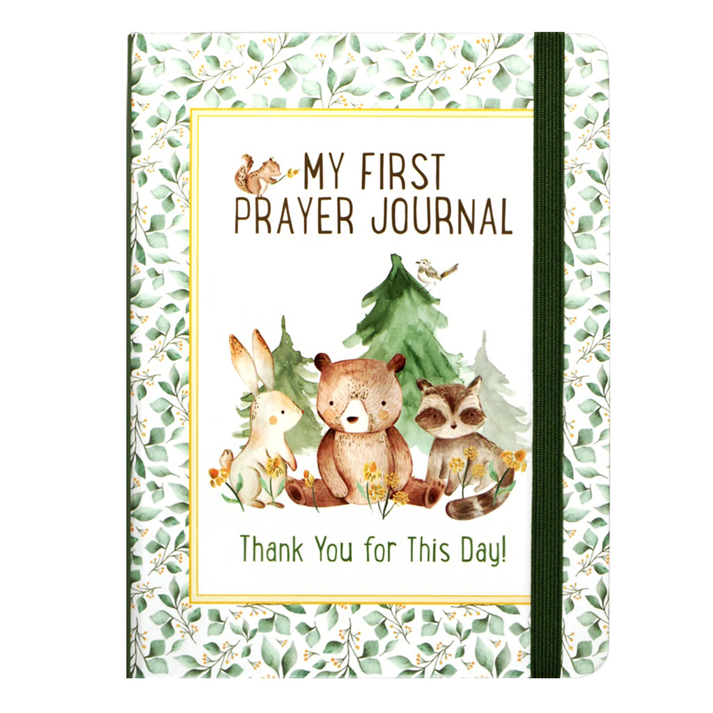 My First Prayer journal has sweet woodland animal illustrations on the front cover