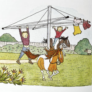 "Our best trick was galloping under the clothes line and grabbing onto it, like cowboys"