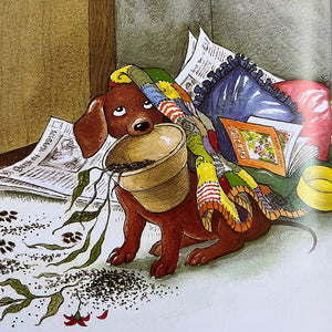 "He fetches the paper, his rug and his bowl; sometimes his fetching gets out of control"