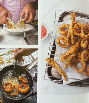 Fried onion rings with buttermilk and turmeric recipe can be found in Ottolenghi's book Flavour