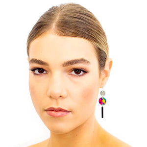 Black Bar Drop Earring