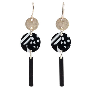 Black Bar Drop Earring