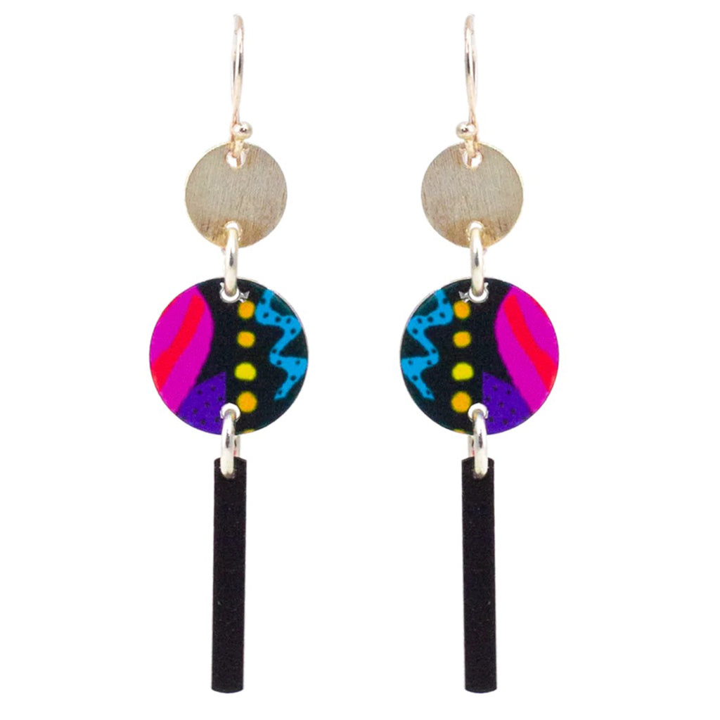 Black Bar Drop Earring