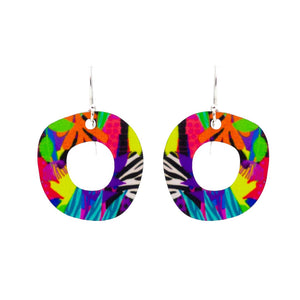 Vibrant and colourful Cats Eye earrings designed by Australian artist Jennie Riley