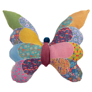 Stunning patchwork style cushion in the shape of a butterfly from Natural Life