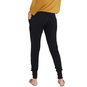 Soft comfortable easy yoga style pants made from bamboo in black