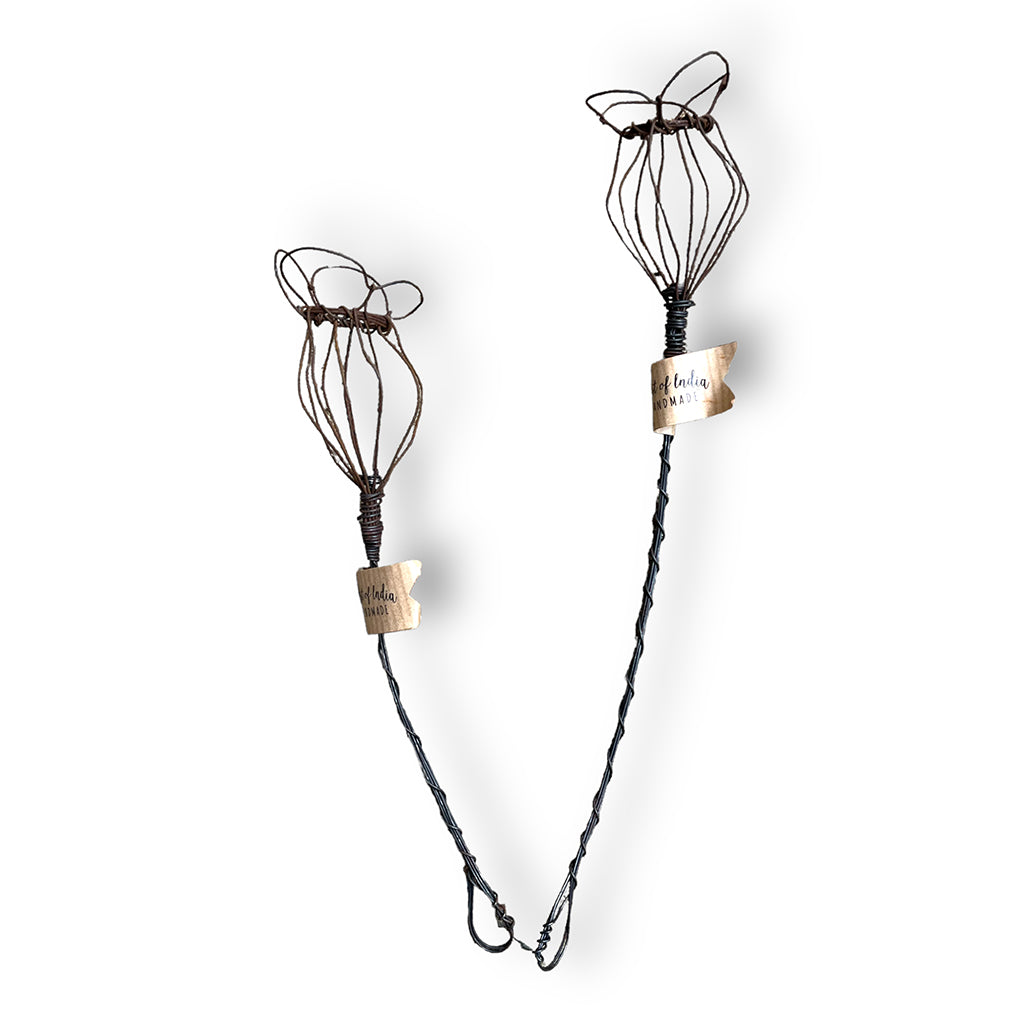 Handmade wire poppies from East of India, sized small and large