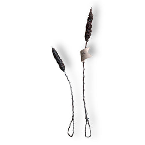 One large and small handmade wire bullrush sprig from East of India, designed in England