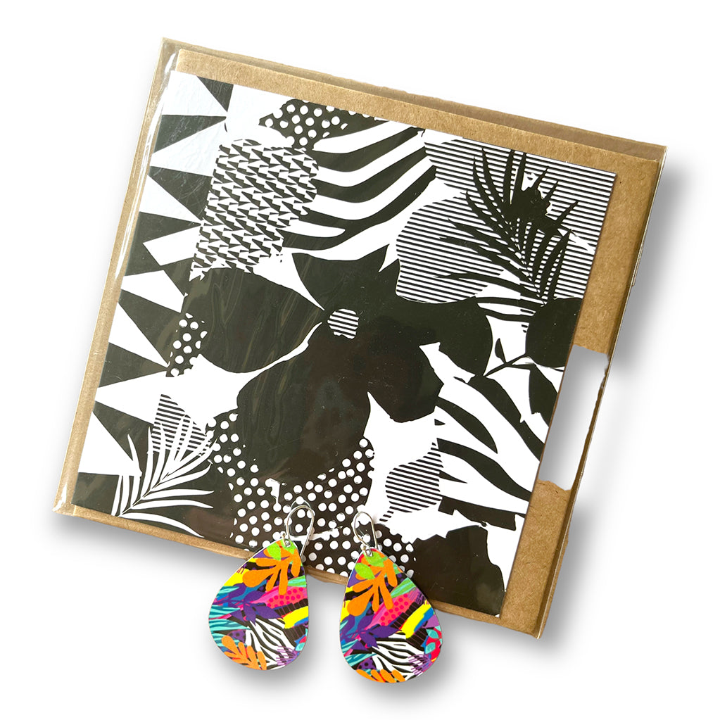 If you&#39;re gifting these earrings to someone, you may like to combine the gift with a matching card designed by Jenny Riley