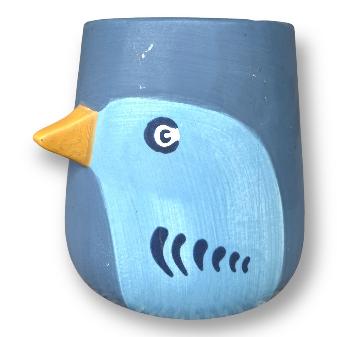 Close up view of Bird vase/planter
