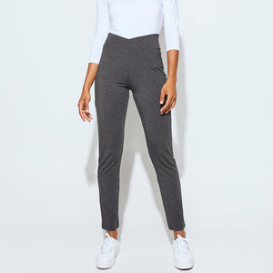 These bamboo Patti pants are a tight straight leg fit